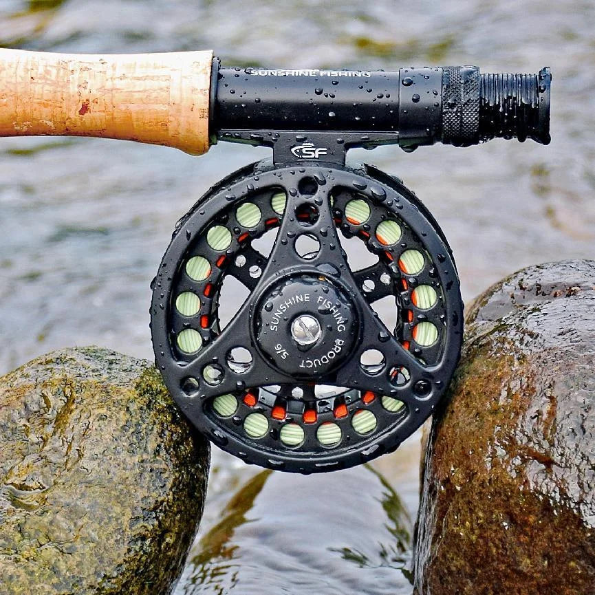 SF Fly Fishing Reel 3/4,5/6,7/8WT Fly Reel Combo Fly Reel Large Arbor Aluminum Alloy Body for Trout Bass Carp Pike Panfish