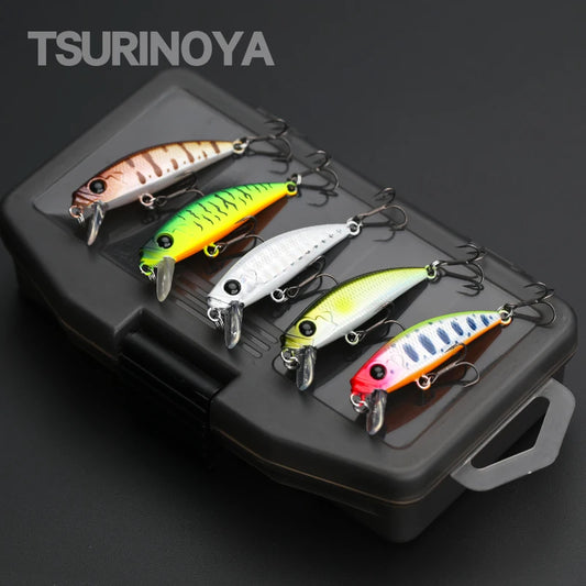 TSURINOYA 46S 51S Sinking Minnow Set 5pcs 46mm 5g 51mm 5.8g Intruder Stream Lake Hard Bait For Trout Ajing Fishing Lure Kit