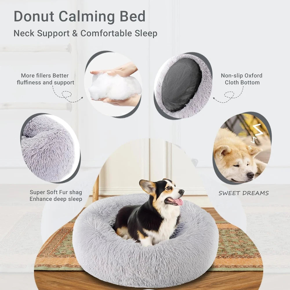 Removable Dog Bed Long Plush Cat Dog Beds for Small Large Dogs Cushion Sofa Winter Warm Pet Kennel Fluffy Sleeping Dogs Beds Mat