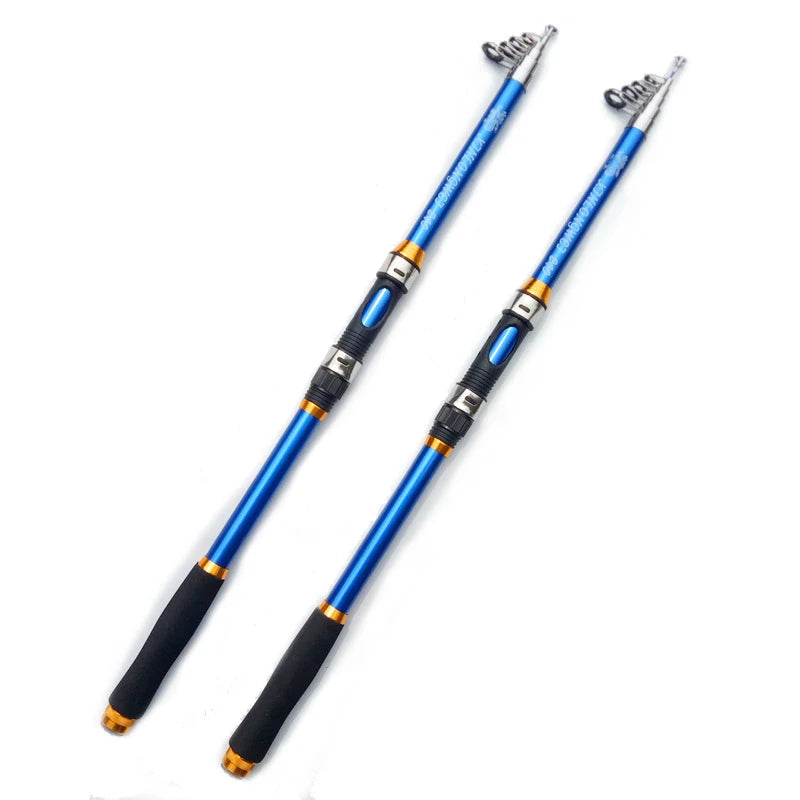 Professional 2.1M-3.6M Carbon Fiber Telescopic Fishing Rod Portable Spinning Fishing Rod Pole Travel Sea Boat Rock Fishing Rod