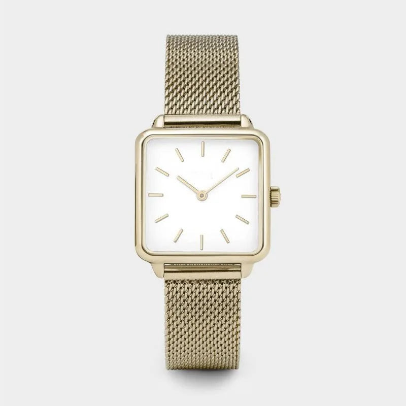 Gold Watch Women Watch Bracelets Square Female Watches Fashion Ladies Sports Dress WristWatch Waterproof Metal Watch For Women