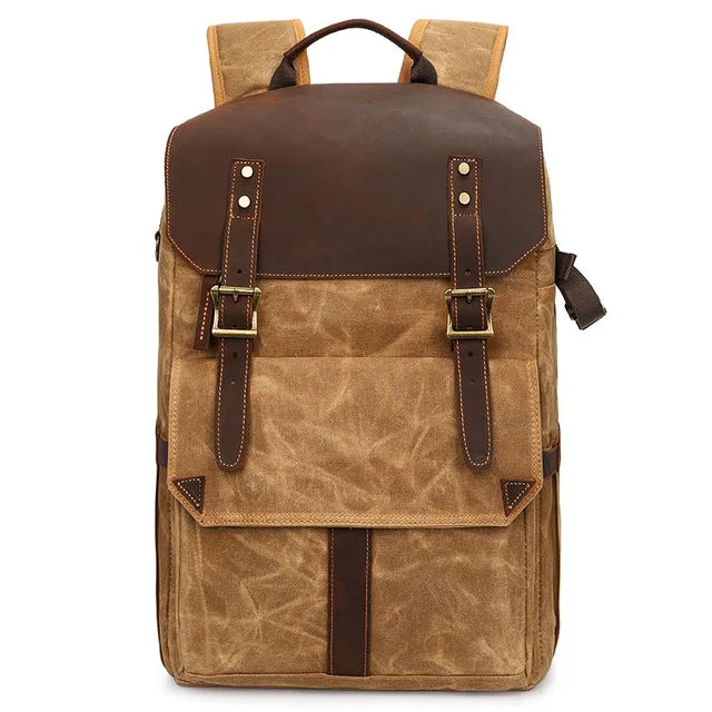 New Retro Batik Waterproof Canvas Large Capacity Camera Video Backpack Travel Casual Mens DSLR Photography Shoulders Bag Tripod