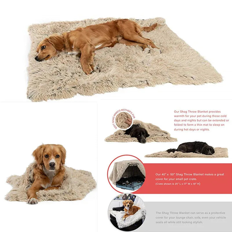 100x75 cm Winter Dog Bed Cushion Blanket Warm House Soft Warm Large Dog Cat Kennel Soft Bed Pad Fit All Pet Puppy Sleeping Mats