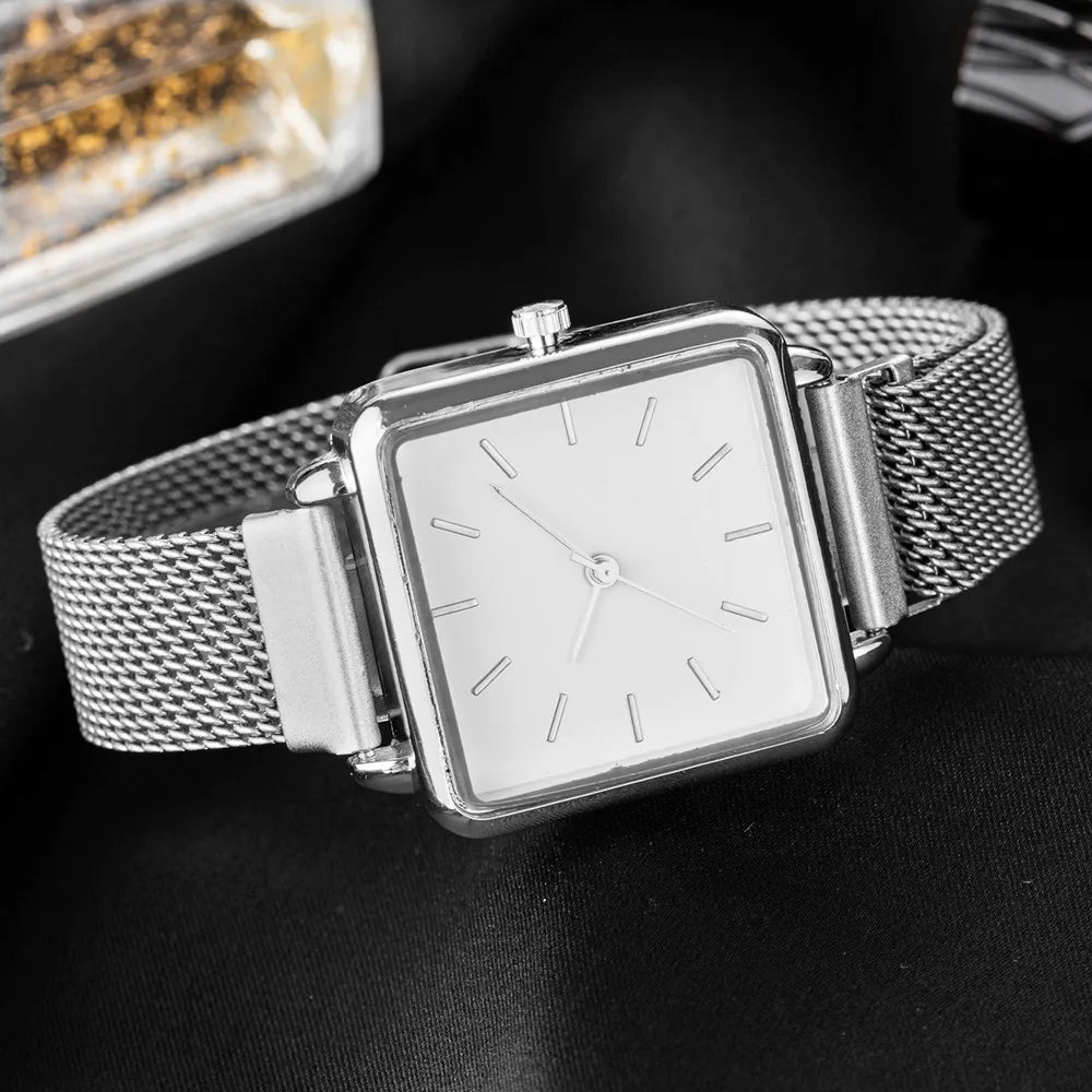 Gold Watch Women Watch Bracelets Square Female Watches Fashion Ladies Sports Dress WristWatch Waterproof Metal Watch For Women