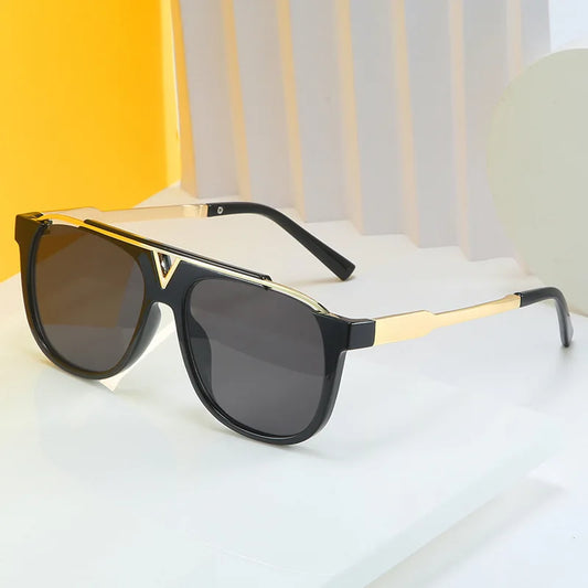 2025 Fashion Brand Design Oversized Square Sunglasses Women Men Vintage Mirror Gradient Lens Metal Sun Glasses For Female UV400