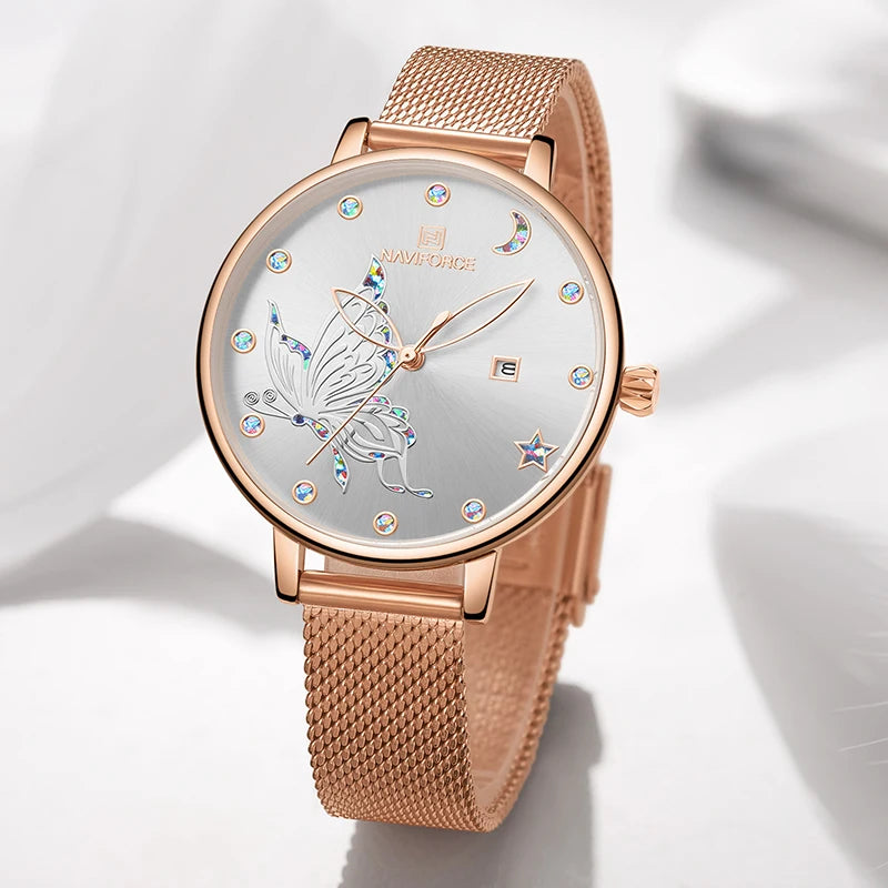 New NAVIFORCE Women Watch Luxury Brand Simple Quartz Ladies Waterproof Wristwatch Fashion Casual Watches Girl Clock Reloj Mujer