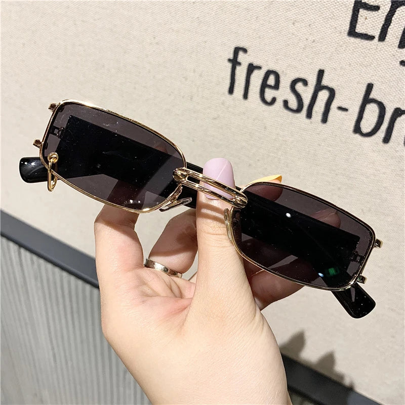 2024 Square Small Sunglasses Women Luxury Brand Travel Rectangle Sun Glasses Female Fashion Steampunk Travel Shades Glasses UV4