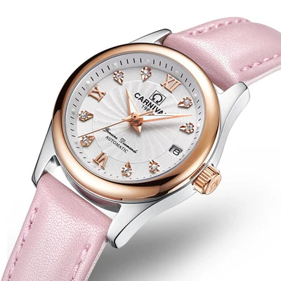 CARNIVAL Brand Luxury Mechanical Watch for Women Ladies Fashion Sapphire Automatic Movement Wristwatches Waterproof Reloj Mujer