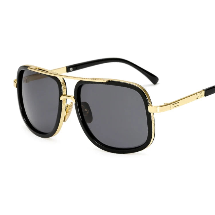 Classic Brand Designer Flat Top Mirror Sun Glasses Square Gold Male Female Superstar Oversized Men Sunglasses Women