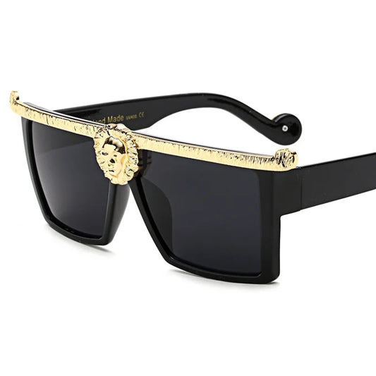 Retro Fashion Luxury Lioness Sunglasses For Women And Men Vintage Lion Square Designer Brand Glamour Ladies Sun Glasses