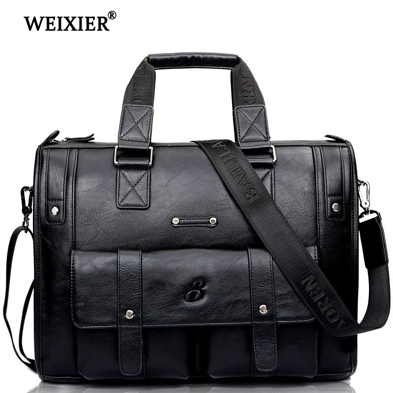 New Vintage Luxury PU Leather Business Men's Briefcase Male Shoulder Bags Men's Messenger Bags Brand Design Handbag