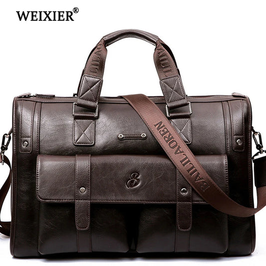 New Vintage Luxury PU Leather Business Men's Briefcase Male Shoulder Bags Men's Messenger Bags Brand Design Handbag