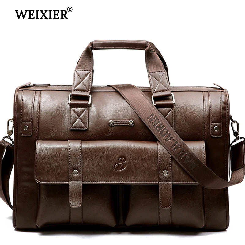 New Vintage Luxury PU Leather Business Men's Briefcase Male Shoulder Bags Men's Messenger Bags Brand Design Handbag