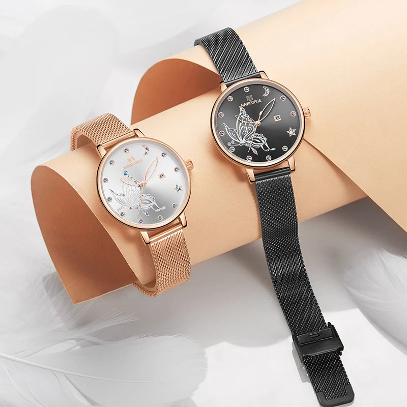 New NAVIFORCE Women Watch Luxury Brand Simple Quartz Ladies Waterproof Wristwatch Fashion Casual Watches Girl Clock Reloj Mujer