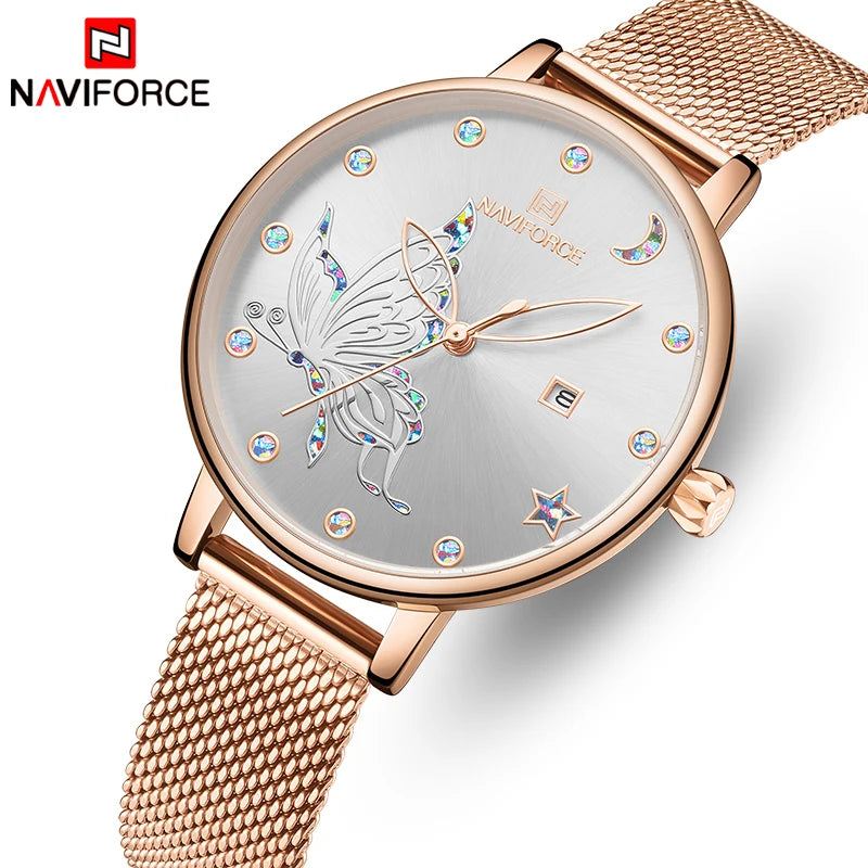 New NAVIFORCE Women Watch Luxury Brand Simple Quartz Ladies Waterproof Wristwatch Fashion Casual Watches Girl Clock Reloj Mujer