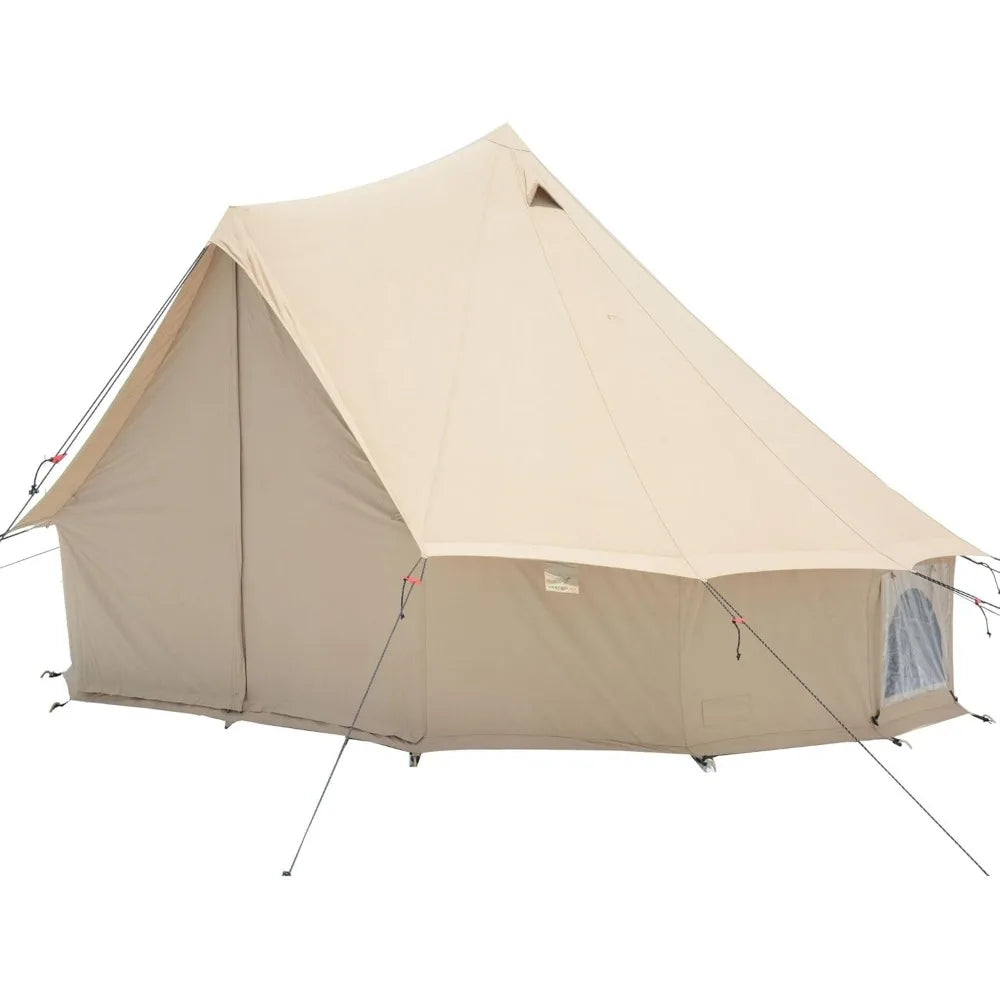 Luxury Canvas Bell Tent for Outdoor Camping, Waterproof Glamping Yurt, W/StoveJack, 4 Season