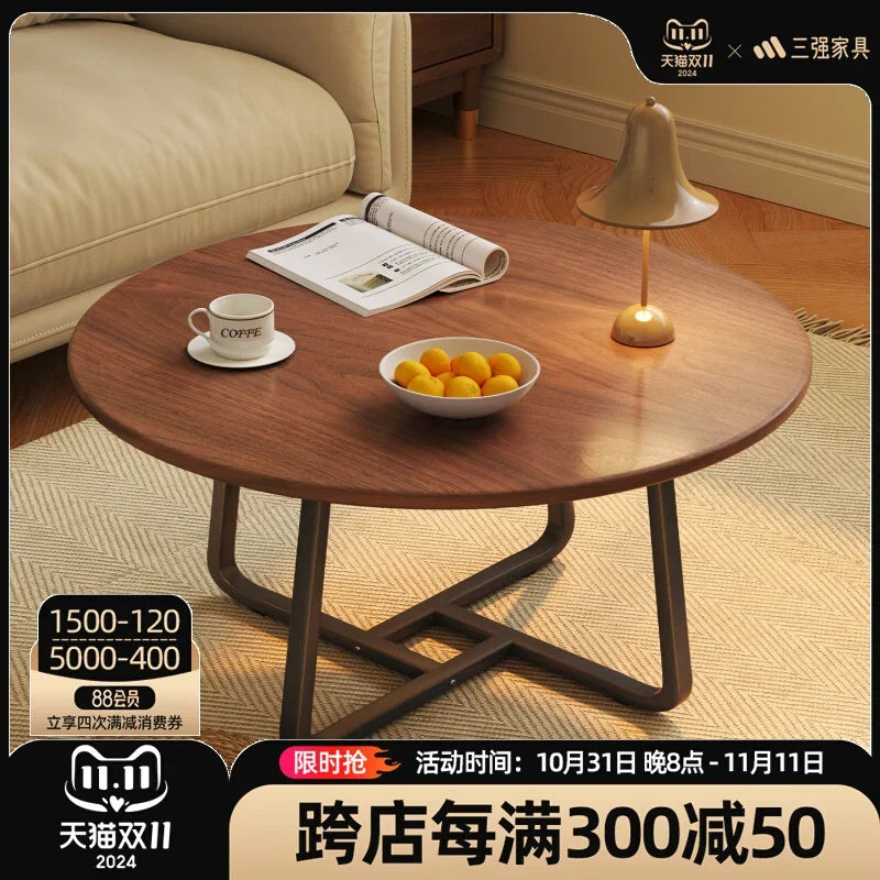 Small coffee table, sofa side, living room, household small apartment,, simple corner side cabinet, balcony small round table