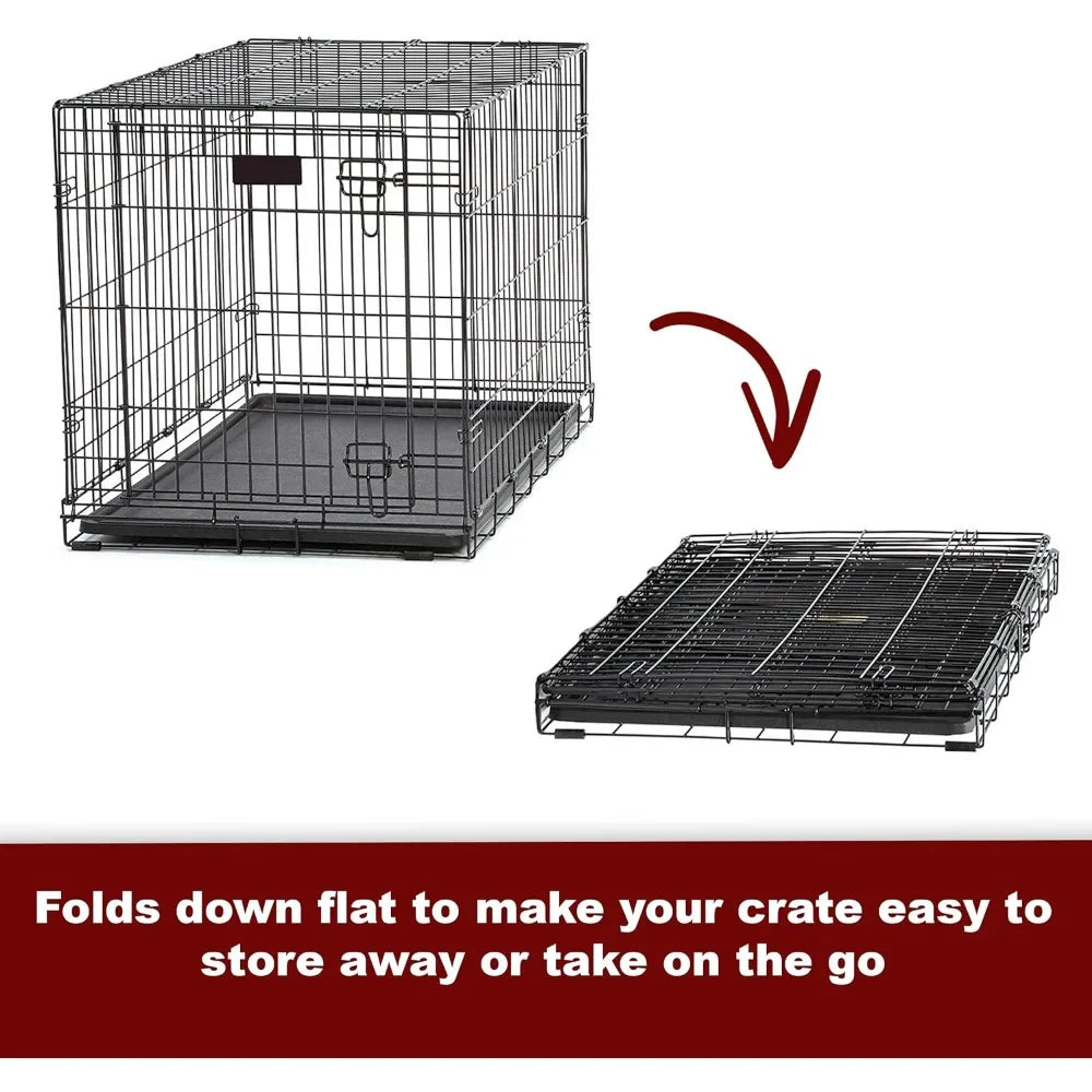 MidWest Homes for Pets Ultima Pro Series 24' Dog Crate | Extra-Strong Double Door Folding Metal Dog Crate w/Divider Panel, Floor