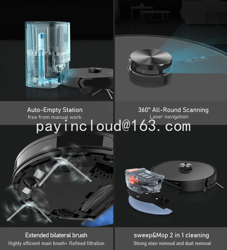 Smart home Lidar Robot Vacuum Cleaner Laser With Smart Electric Water Tank Wet Dry Support Tuya