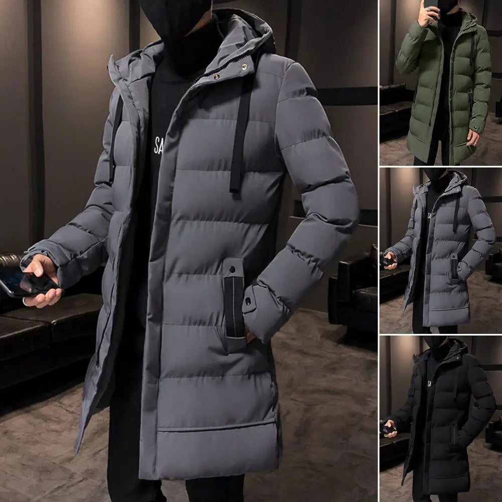 Stylish Men Outerwear  Hood Male Men Jacket  Cotton Padded Zipper Windbreaker