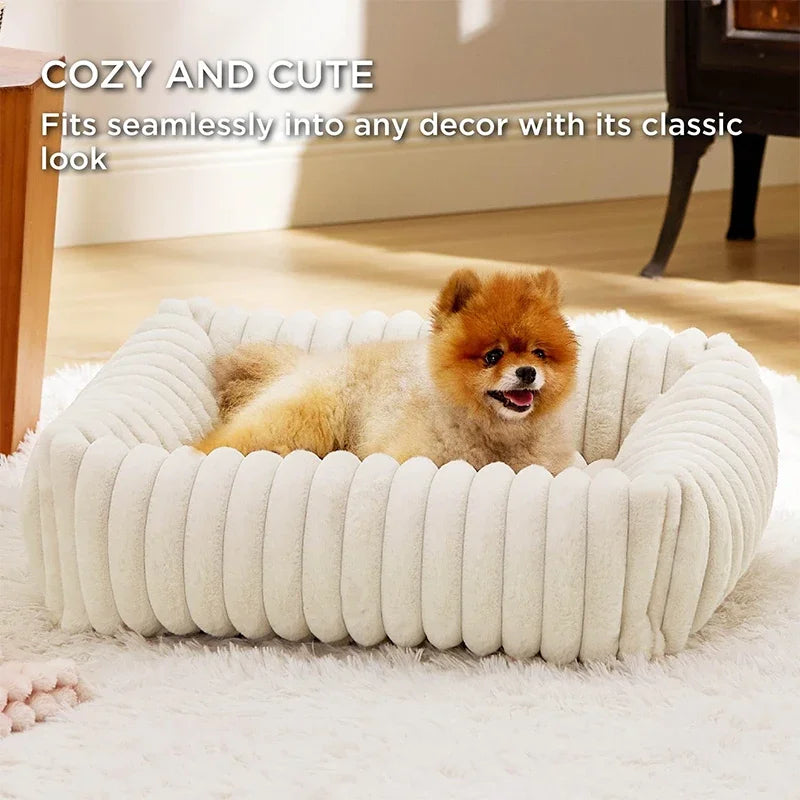 Large Pet Cat Dog Bed Autumn and Winter Square Plush Soft Warm Dog Kennel Dirty Resistant Washable Pet Pad Sleeping Bed