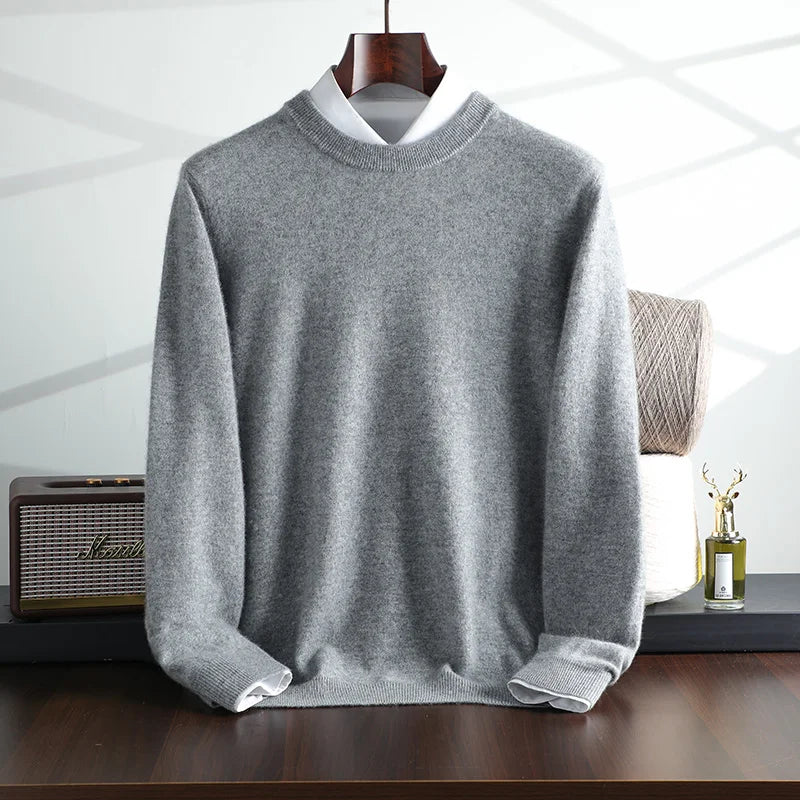 Autumn and Winter New Collection {100% Cashmere} Men's Cashmere Hot Selling Round Neck Casual Solid Color Knitted Sweater for Me