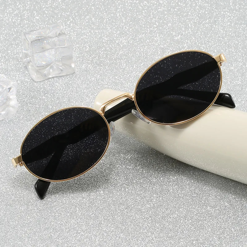 2024 Trendy Retro Oval Sunglasses for Women Men Unisex Y2K Vintage Fashion Design Round Glasses Eyeglasses Eyewear