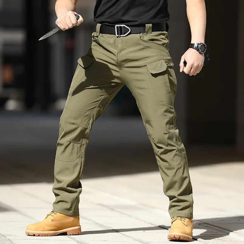 Quick Dry Outdoor Military Pants Multi Pockets Elastic Tactical Pant Waterproof Plus Size 6XL Casual Cargo Trousers Men Clothing