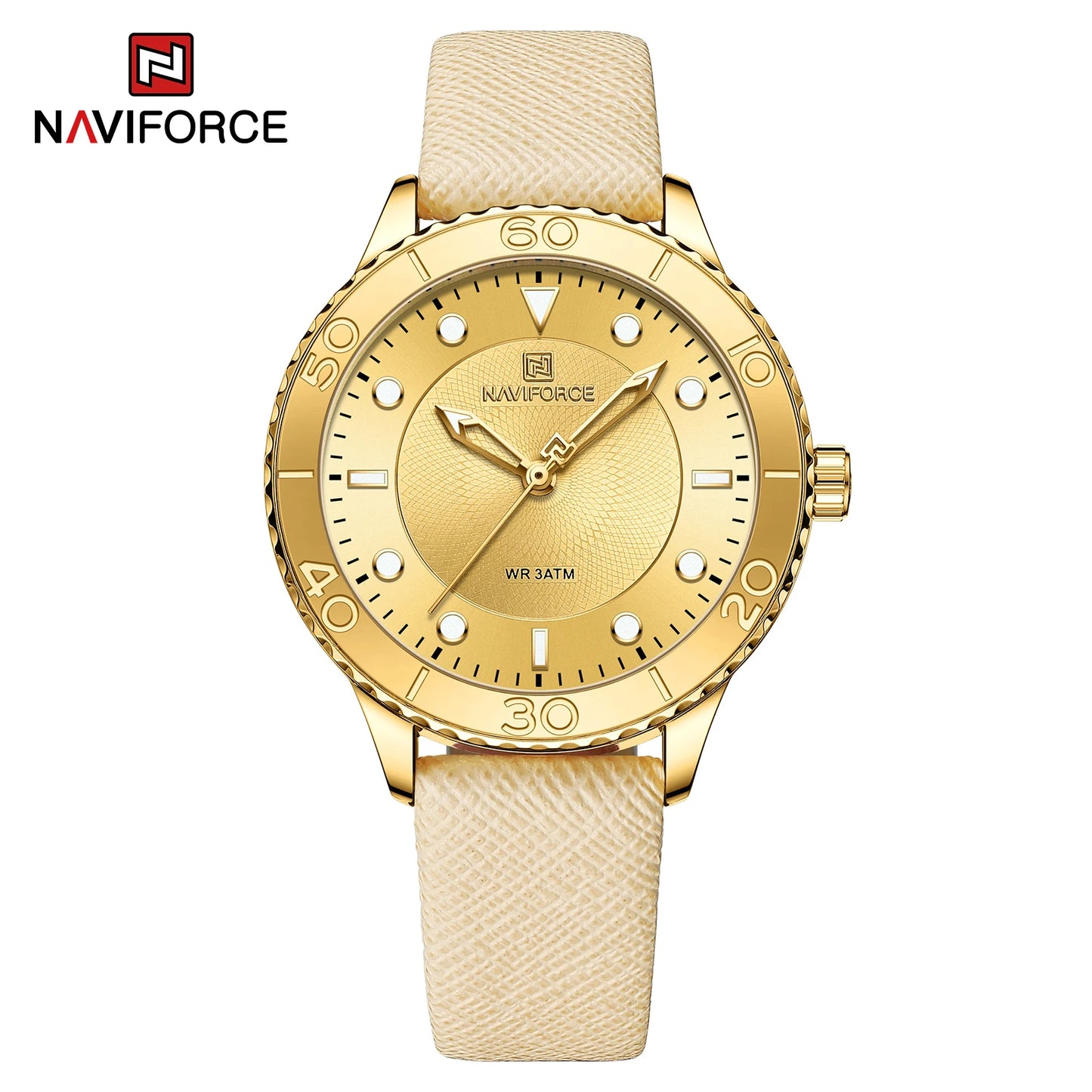 2022 New Women Luxury Quartz Watch NAVIFORCE Ladies Fashion Casual Simple Wristwatch Luminous Pointer Leather Wristband Clock