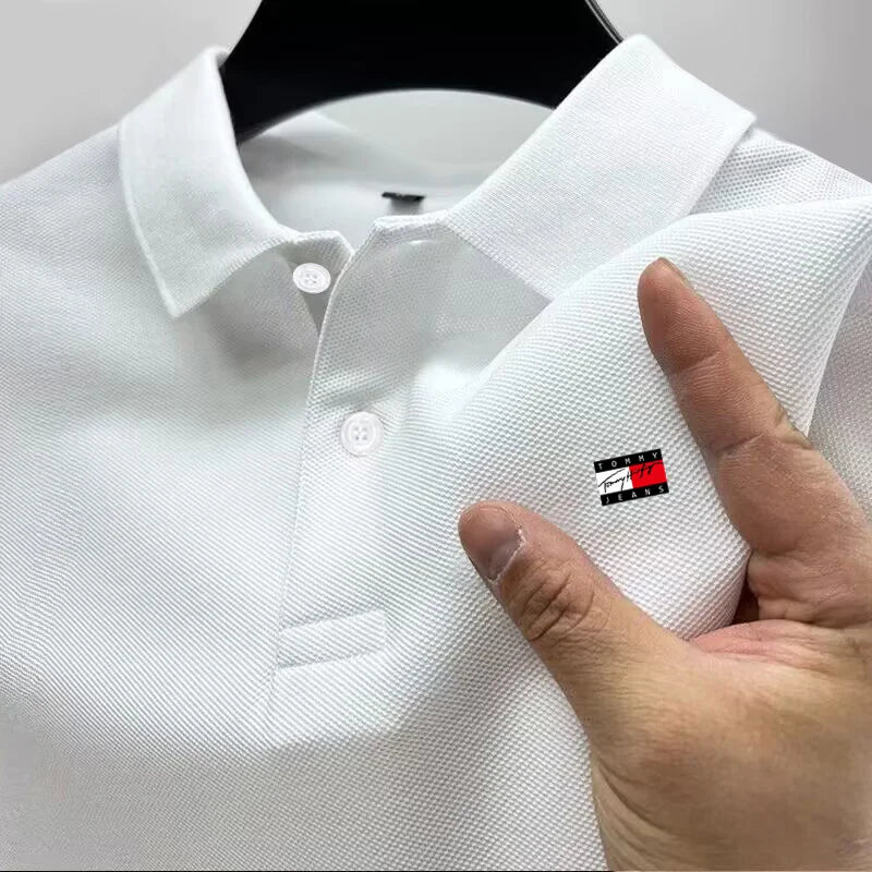 Men's New T-shirt Classic Short sleeved Polo Shirt Summer Top Casual T-shirt Button Collar Super Large S-4XL Casual Polo Shirt