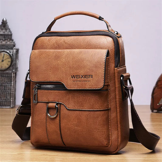 Men's Durable Shoulder Bag High Quality Leather Cross Body Sling Bags Travel Crossbody Fashion Pack for Male