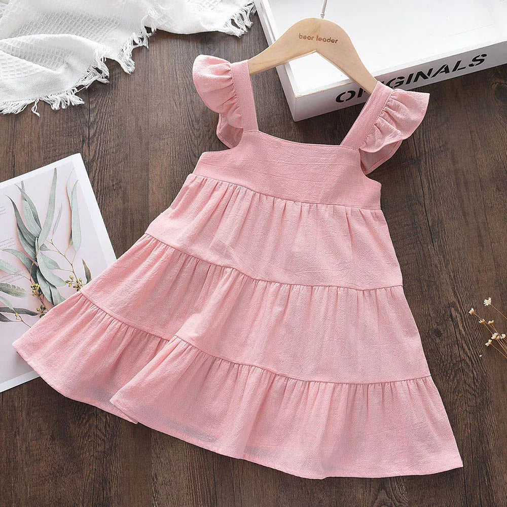 Menoea Girls Wedding Dress 2023 Summer Fashion Girl Kids Party Dresses Starry Sequins Outfits Gown Children Princess Clothes