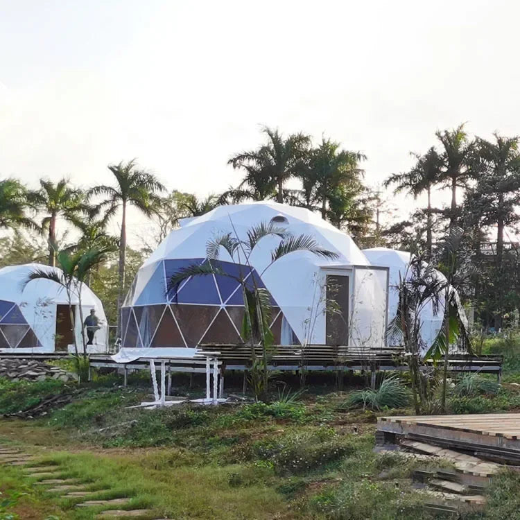 Luxury Heated Eco Hotel Decoration Prefab Transparent Geodesic Waterproof round Dome tent House Desert Tent Glampingg For sale