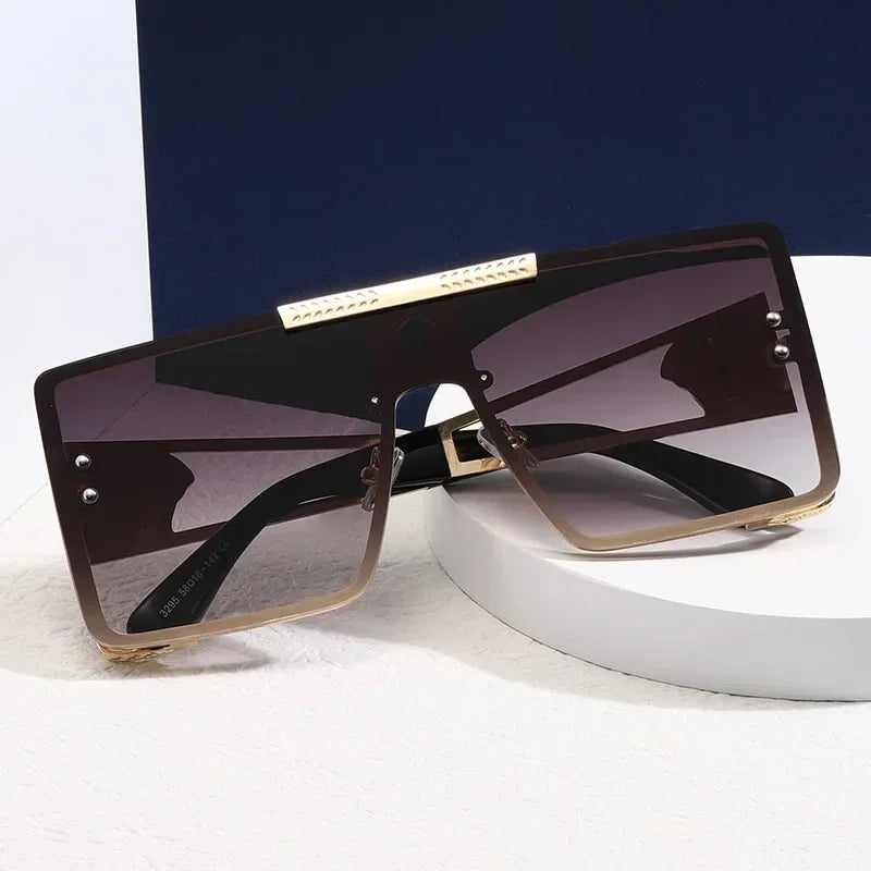 2024 Modern Personality Square Big Cool Sunglasses Fashion Men Women Retro Luxury Design Sun Glasses Oculos De Sol UV400