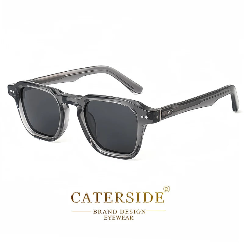 CATERSIDE Square Polarized Sunglasses Men Retro Large Acetate Frame Women Sun Glasses Punk Outdoor Driving Travel Eyewear UV400