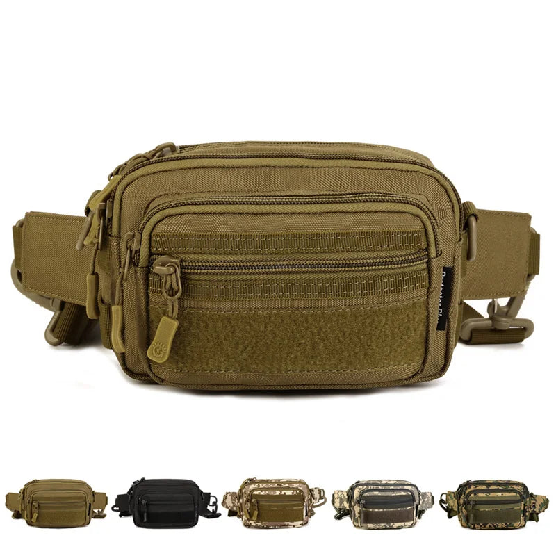 Molle Shoulder/Messenger Crossbody Bag Men 1000D Nylon Travel Fanny Assault Male Waist Pack Belt Clutch Cell Phone Bag