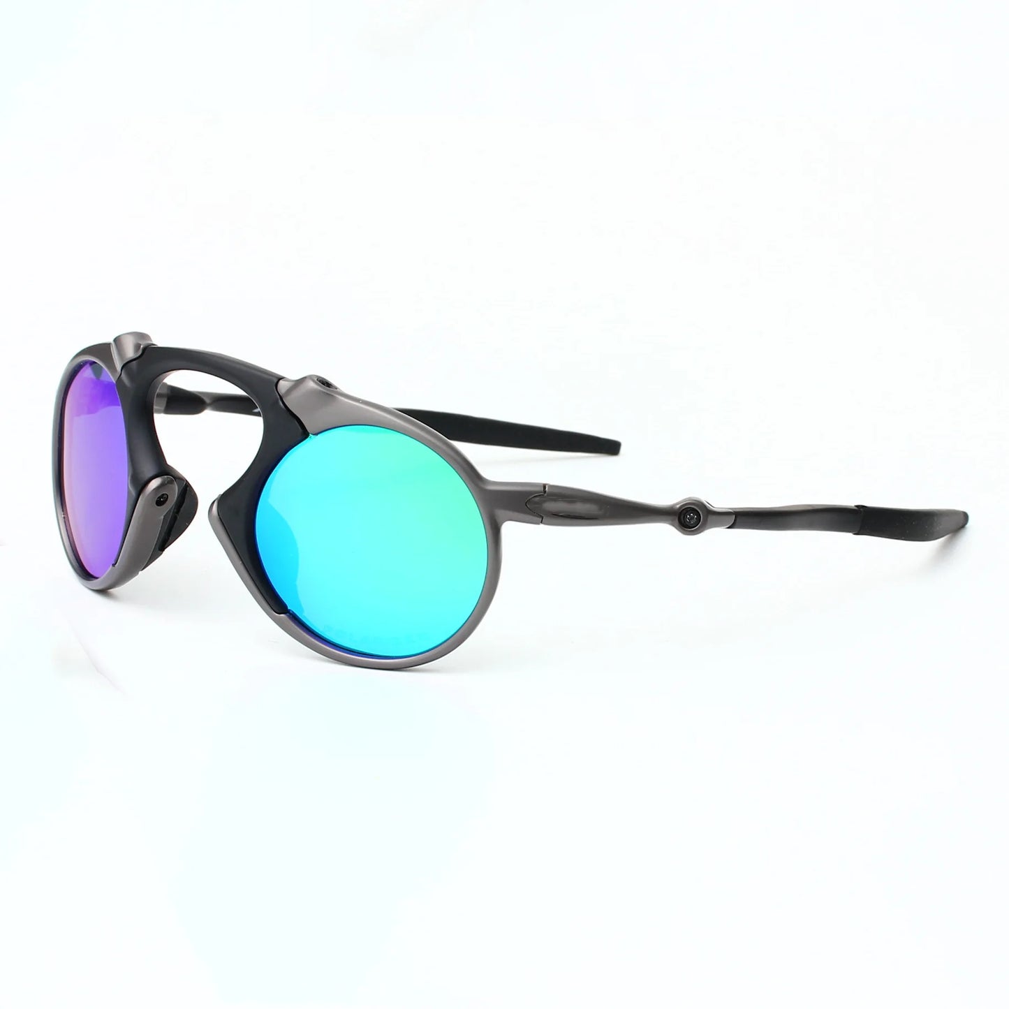 Trendy polarized sunglasses men's and women's round frame outdoor sports cycling zinc alloy driving sunglasses 6030