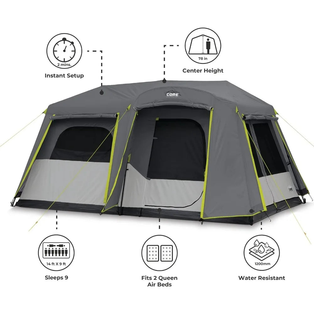 Inflatable Camping Tent with Pump, Tents, Easy Setup 4 Season Waterproof Windproof Outdoor Blow Up Tent, Luxury Cabin Tents