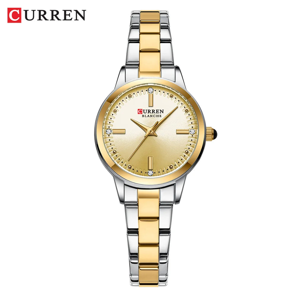 CURREN Original Quartz Watch for Women Fashion Elegant Ladies Watches Stainless Steel Waterproof Women's Wristwatch