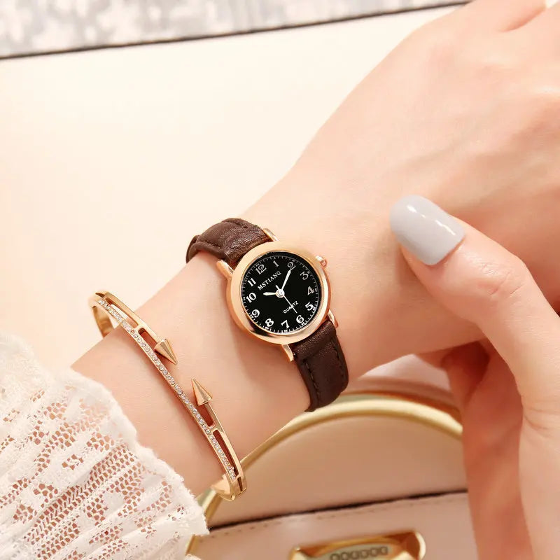 Exquisite Little Ladies Dress Watch Retro Leather Female Clock Brand Ladies Fashion Mini Design Watch Clock Watch Women