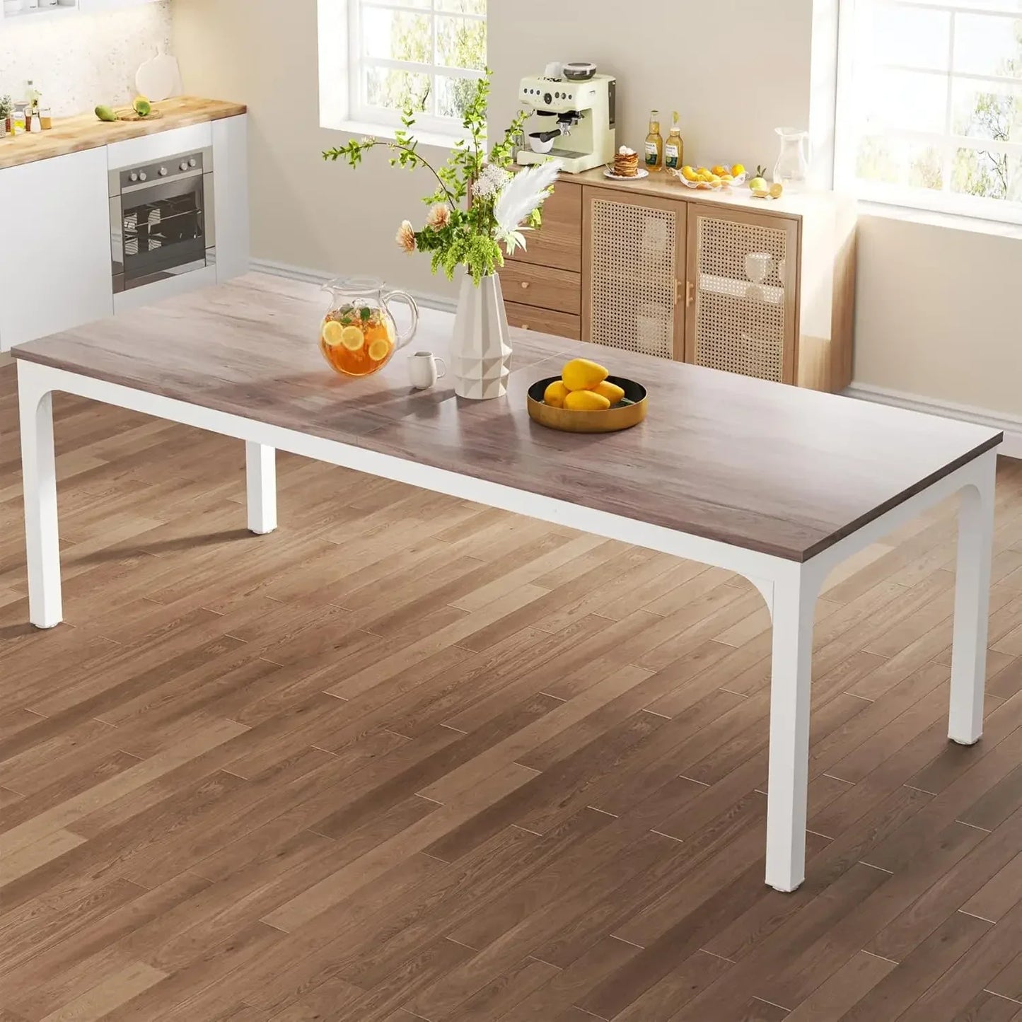 6-8 person dining table, 78 inch rectangular kitchen dining table for living and dining rooms (table only)