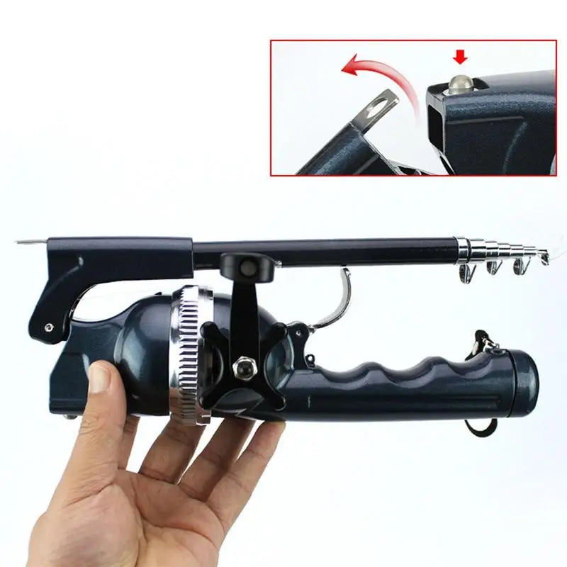 Portable Folding Mini Fishing Rod Telescopic Epoxy Resin Poles with Reel Line Travel Rods for Fish Folded Spinning Rod