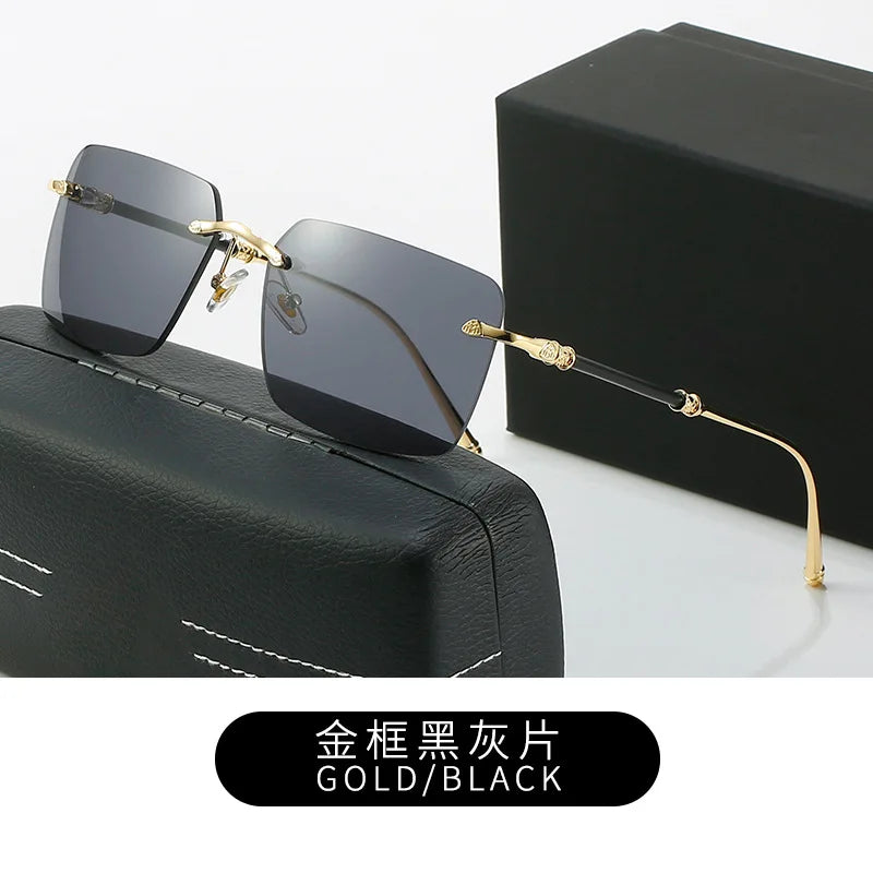 Men's Sunglasses Maybach Metal Craft Leg Rimless Sunglasses Male European and American Fashion Street Shooting Sunglasses for Wo