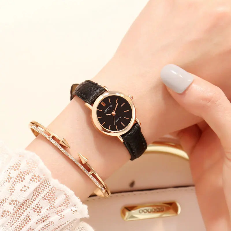 Exquisite Little Ladies Dress Watch Retro Leather Female Clock Brand Ladies Fashion Mini Design Watch Clock Watch Women