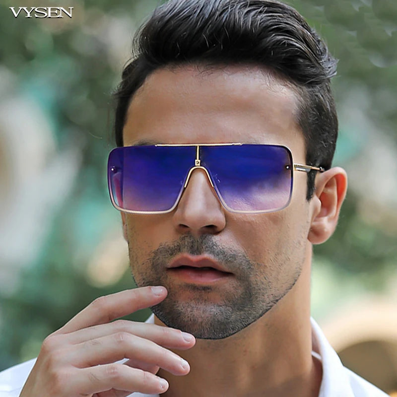 Fashion Oversized Square Sunglasses For Men Metal Frame Sun Glasses 2024 Luxury Brand Design Sunglass Male Retro Shades Eyewear