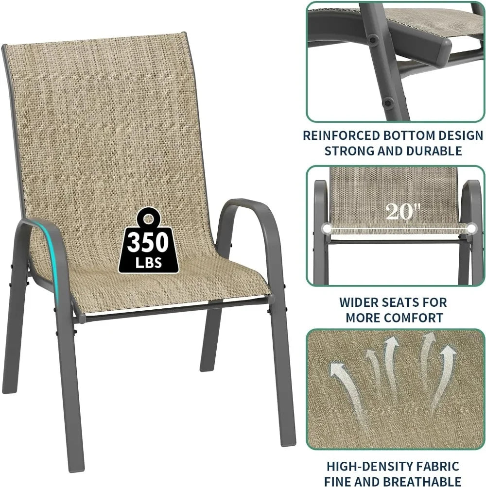 Patio Dining Chairs Set of 4, Outdoor High Stacking Chairs, Indoor/Outdoor Chairs Backyard Deck Garden Chairs, Restaurant