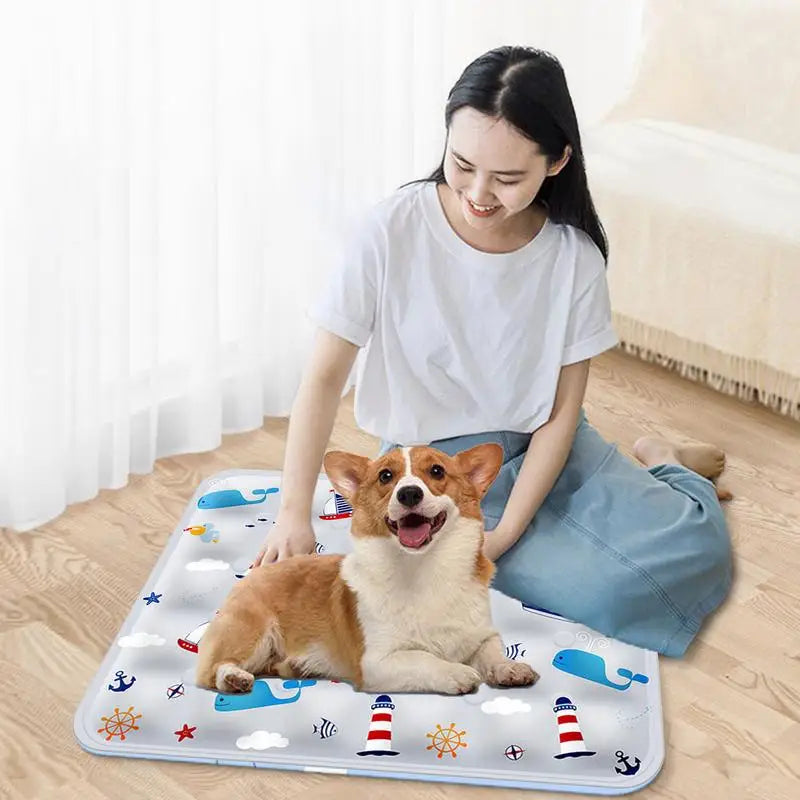 Summer Pet Cooling Mat Breathable Ice Blanket For Dogs Cats Pets Sleep Cold Bed Portable Ice Silk Pads Pet Accessories