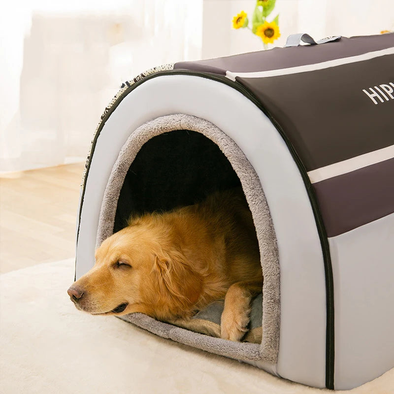 Removable Dog Warm House Washable Pet bed for Large Medium Dogs Travelling Portable Classic Design Pet House Sleeping Bed