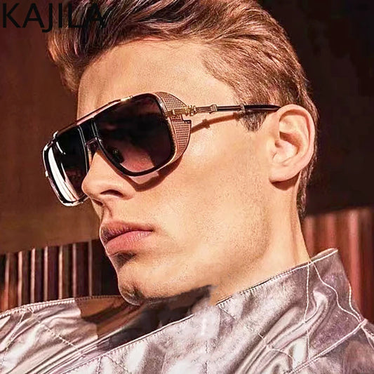 Classic Gothic Steampunk Sunglasses for Men 2024 Luxury Brand Square Punk Sun Glasses for Women Vintage Eyewear UV400 Wholesale