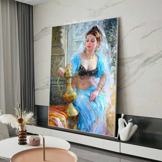 Konstantin Razumov Works Sexy Dancing Woman Figure Portrait Famous Oil Painting on Canvas Wal Art Poster Home Wall Decor